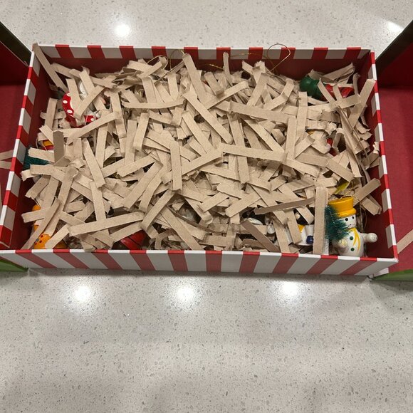 Box of 18 Vintage Wooden Christmas Ornaments Santa Snowman Sleigh Bells Gift Set - Picture 6 of 7